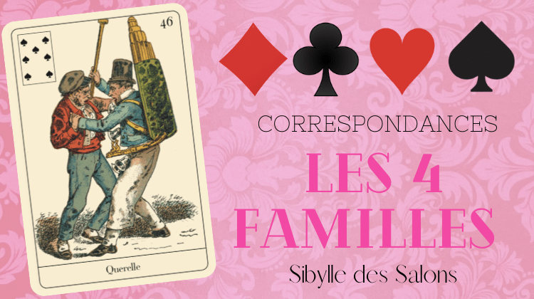 ♣️ LES 4 FAMILLES EN CARTOMANCIE ♦️  Correspondances Sibylle des Salons